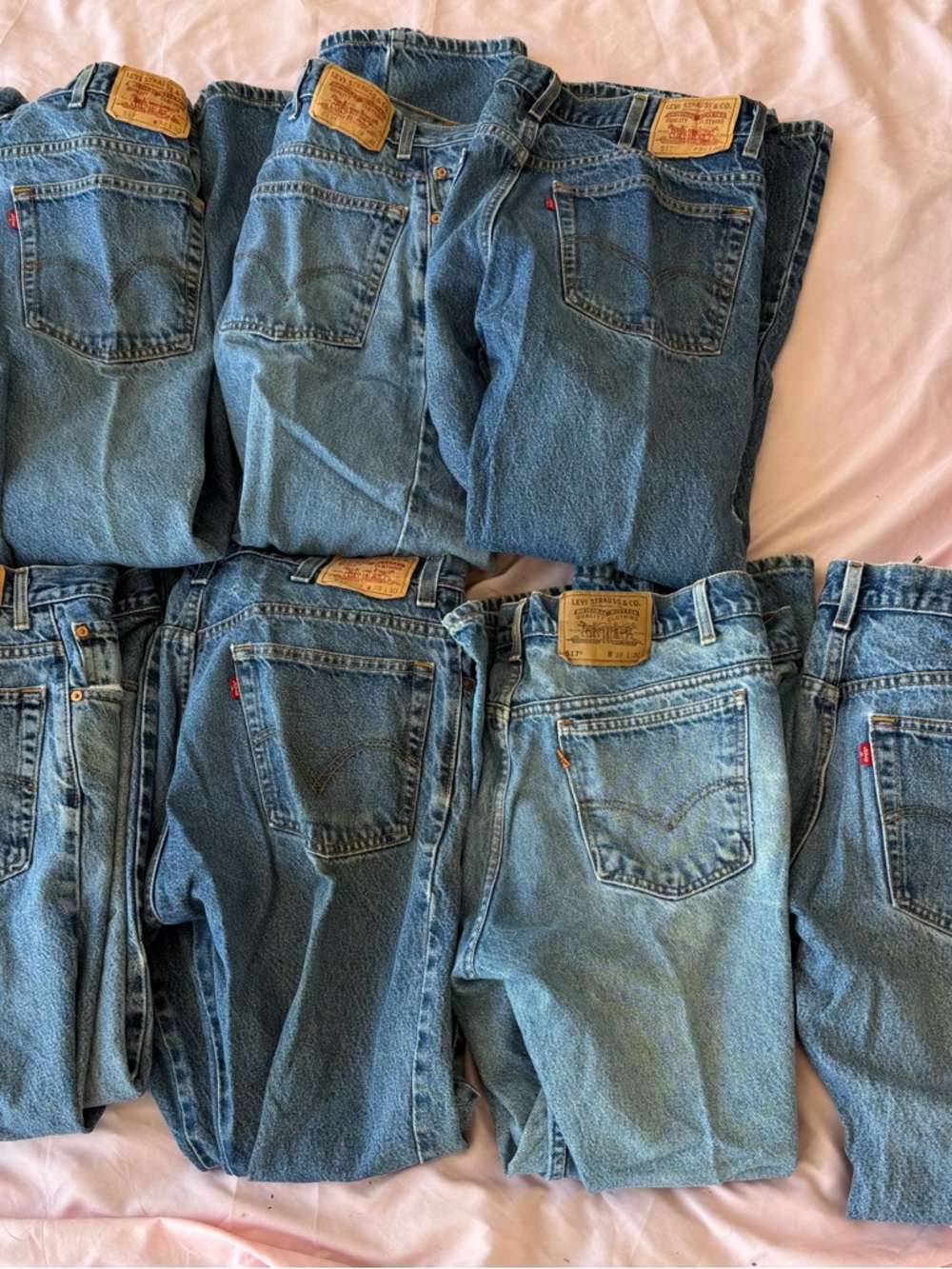 Levi's Men's Light- to Mid-Blue Relaxed Denim Jeans Lot